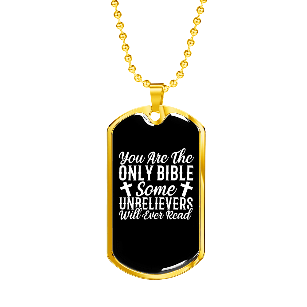 Will Ever Read Necklace Stainless Steel or 18k Gold Dog Tag 24" Chain-Express Your Love Gifts