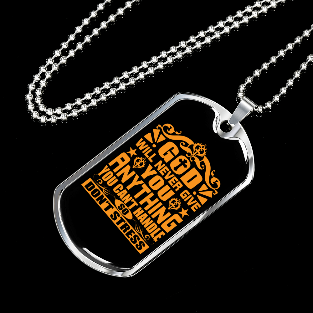 Will Never Give You Necklace Stainless Steel or 18k Gold Dog Tag 24" Chain-Express Your Love Gifts