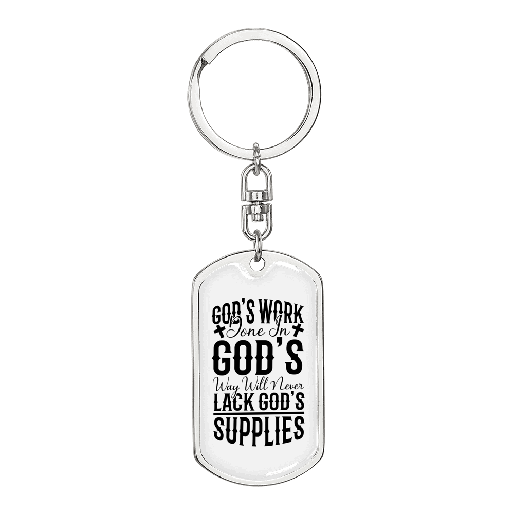 Will Never Lack Keychain Stainless Steel or 18k Gold Dog Tag Keyring-Express Your Love Gifts
