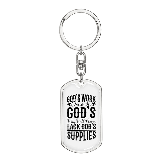 Will Never Lack Keychain Stainless Steel or 18k Gold Dog Tag Keyring-Express Your Love Gifts