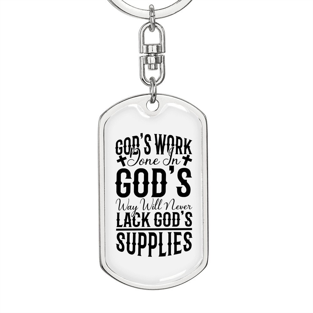 Will Never Lack Keychain Stainless Steel or 18k Gold Dog Tag Keyring-Express Your Love Gifts
