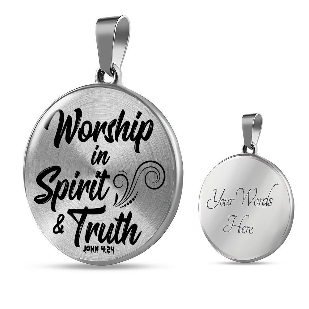 Worship In Spirit And Truth Christian Necklace Bible Verse Circle Necklace - Express Your Love Gifts