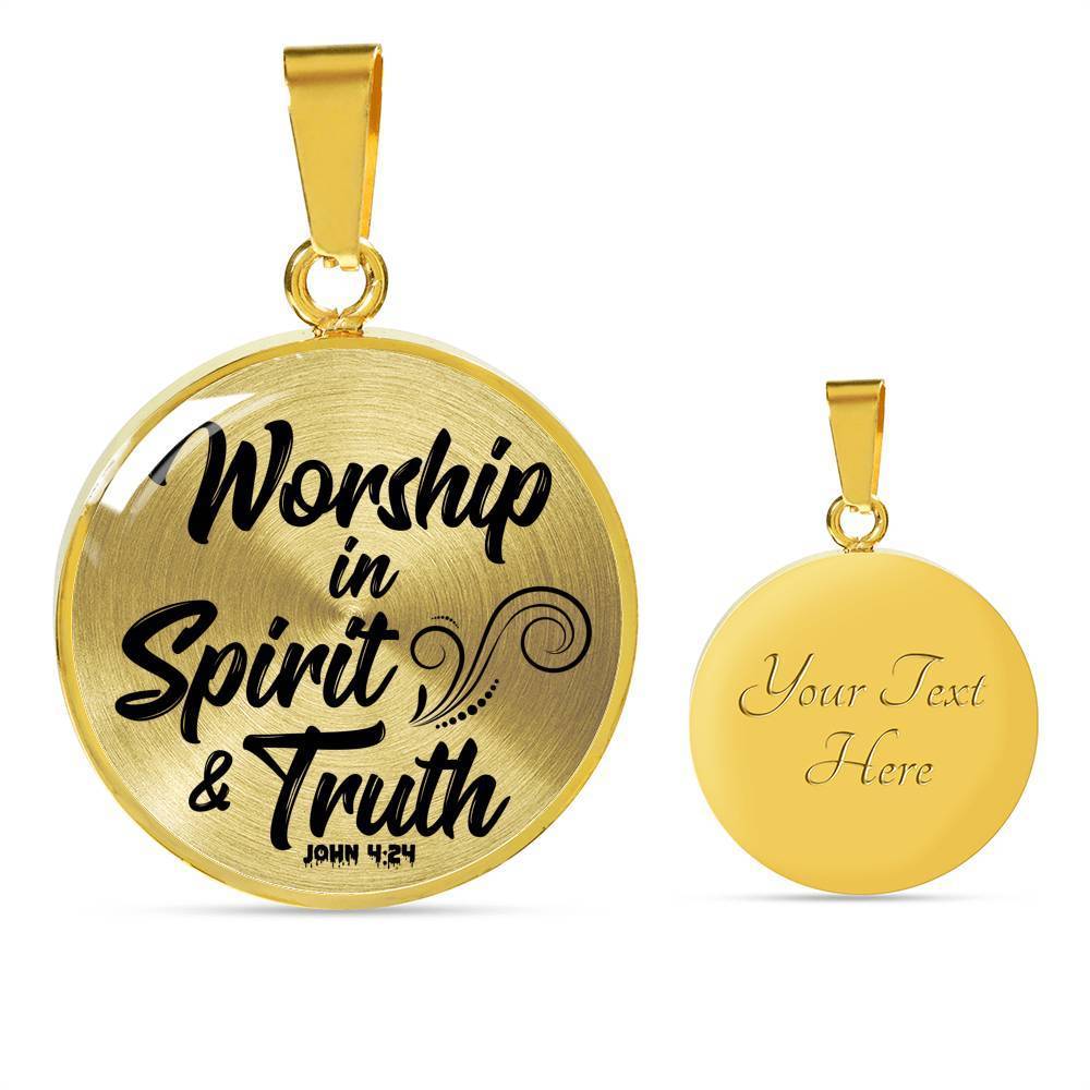Worship In Spirit And Truth Christian Necklace Bible Verse Circle Necklace - Express Your Love Gifts