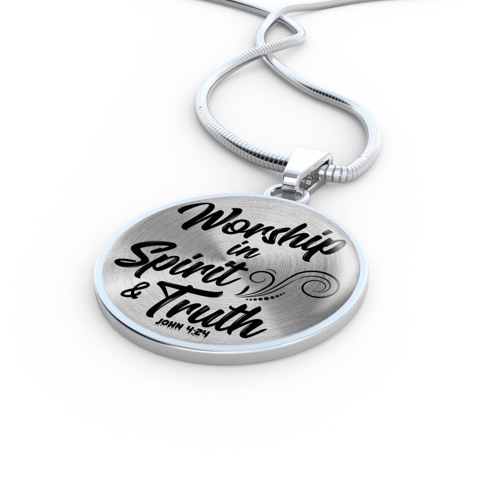 Worship In Spirit And Truth Christian Necklace Bible Verse Circle Necklace - Express Your Love Gifts