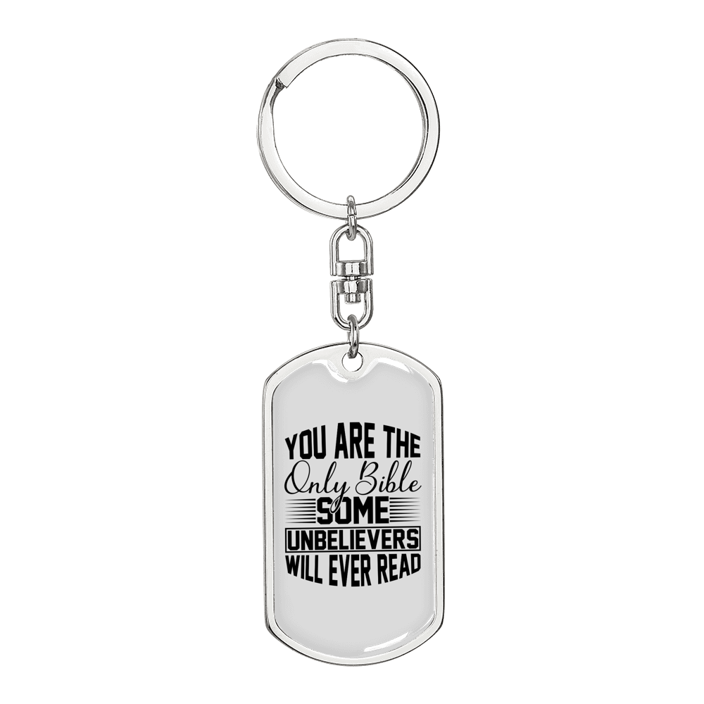 You are a Bible Keychain Stainless Steel or 18k Gold Dog Tag Keyring-Express Your Love Gifts