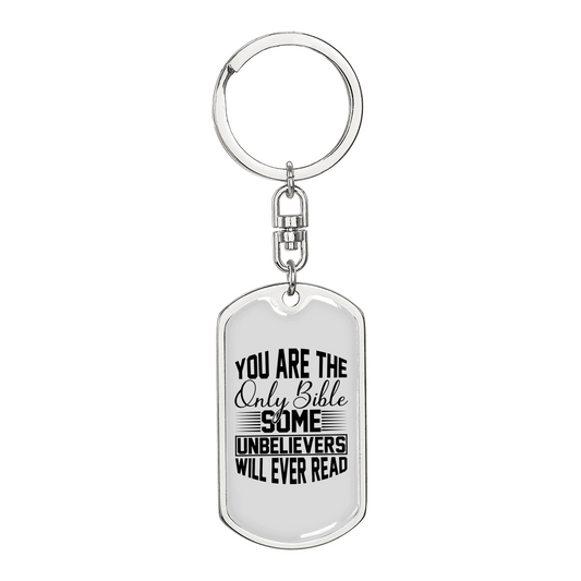You are a Bible Keychain Stainless Steel or 18k Gold Dog Tag Keyring-Express Your Love Gifts
