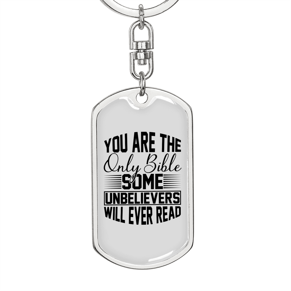 You are a Bible Keychain Stainless Steel or 18k Gold Dog Tag Keyring-Express Your Love Gifts