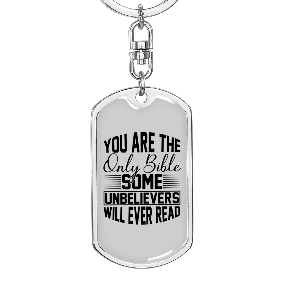 You Are The Bible Keychain Stainless Steel or 18k Gold Dog Tag Keyring-Express Your Love Gifts