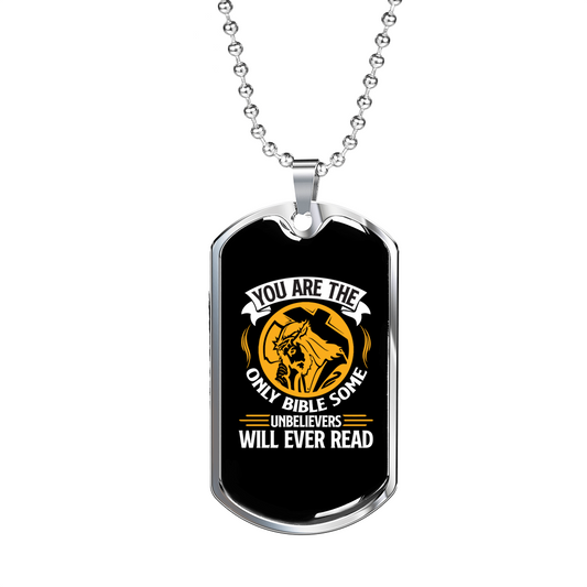 You Are The Christ Christian Necklace Stainless Steel or 18k Gold Dog Tag 24" Chain-Express Your Love Gifts