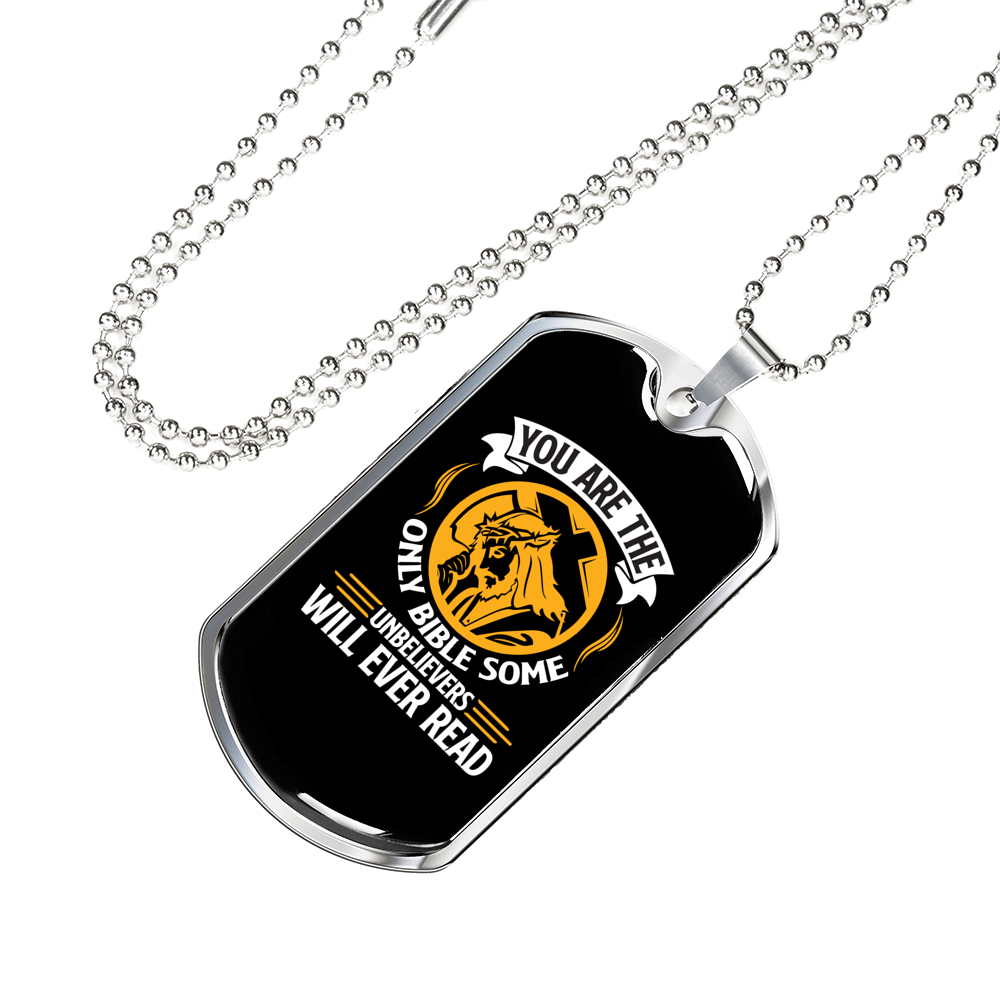 You Are The Christ Christian Necklace Stainless Steel or 18k Gold Dog Tag 24" Chain-Express Your Love Gifts