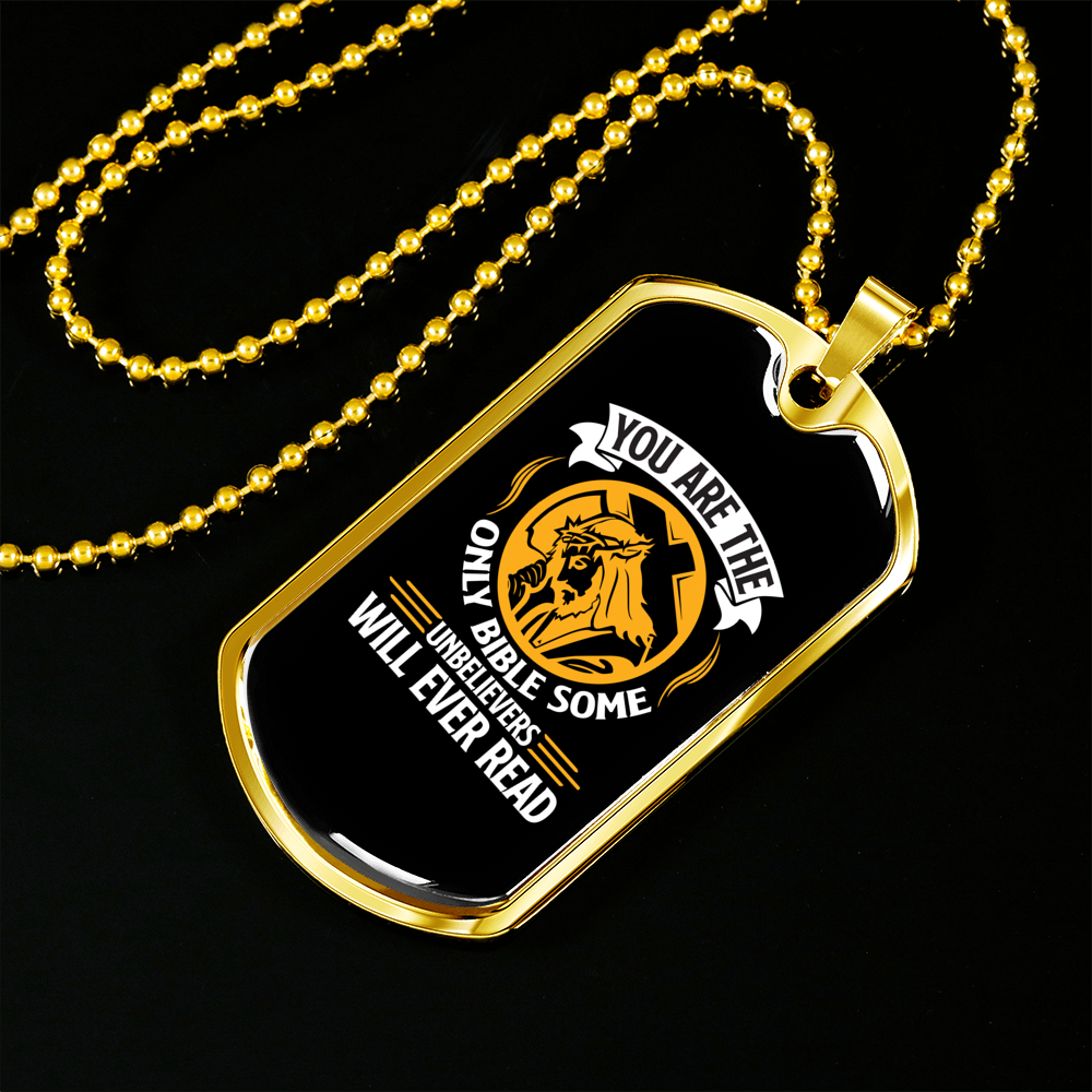 You Are The Christ Christian Necklace Stainless Steel or 18k Gold Dog Tag 24" Chain-Express Your Love Gifts