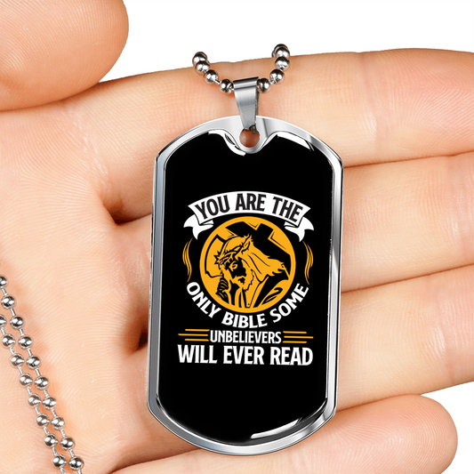 You Are The Christ Christian Necklace Stainless Steel or 18k Gold Dog Tag 24" Chain-Express Your Love Gifts
