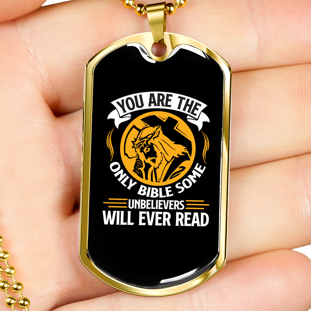 You Are The Christ Christian Necklace Stainless Steel or 18k Gold Dog Tag 24" Chain-Express Your Love Gifts