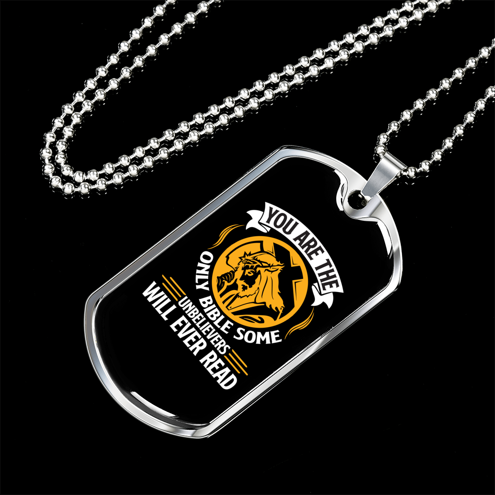 You Are The Christ Christian Necklace Stainless Steel or 18k Gold Dog Tag 24" Chain-Express Your Love Gifts