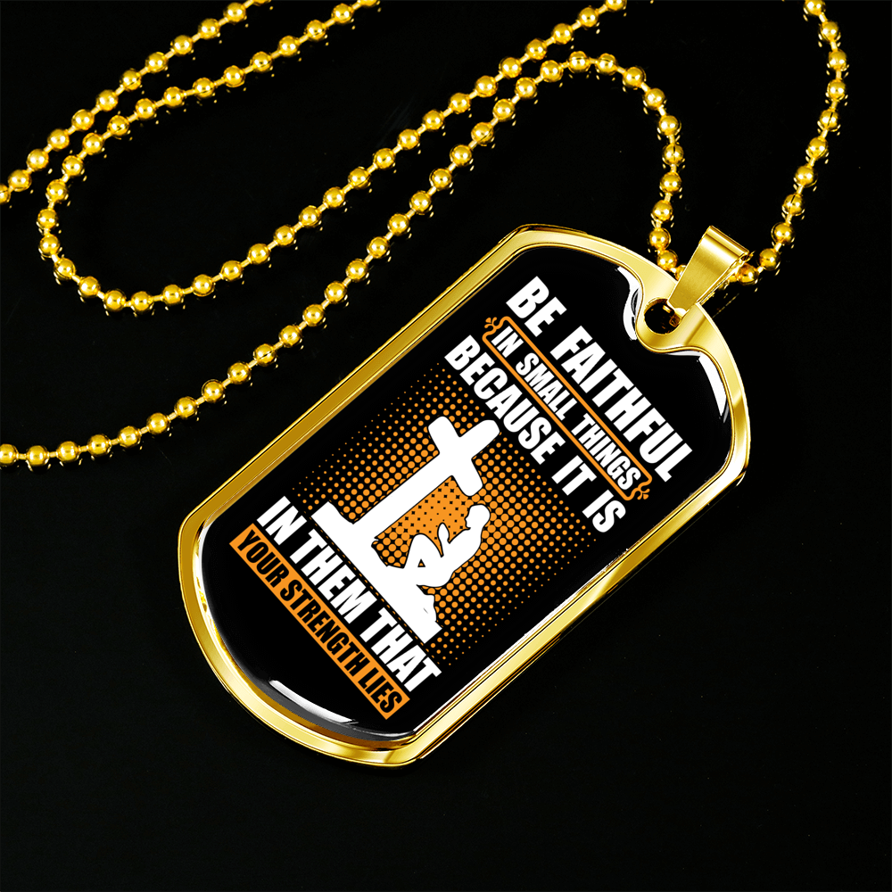 Your Strength Lies Christian Necklace Stainless Steel or 18k Gold Dog Tag 24" Chain-Express Your Love Gifts