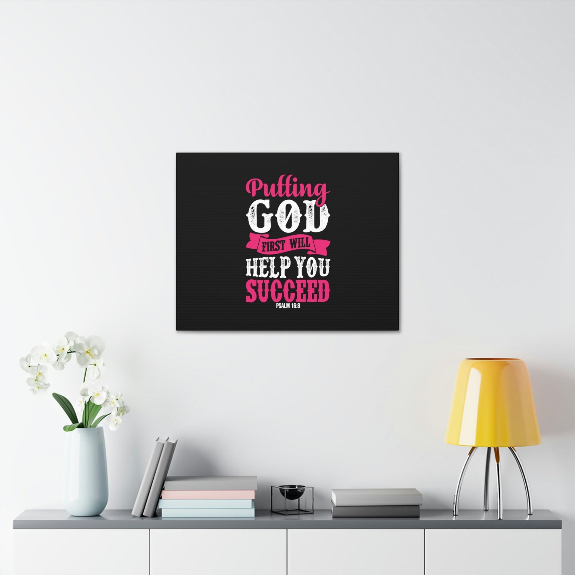 Putting God First Psalm 16:8 Christian Wall Art Bible Verse Print Ready to Hang-Express Your Love Gifts