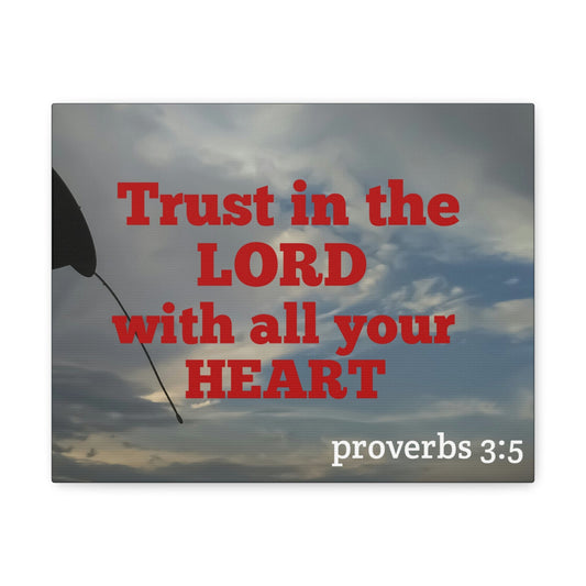 Scripture Walls With All Your Heart Proverbs 3:5 Bible Verse Canvas Christian Wall Art Ready to Hang-Express Your Love Gifts