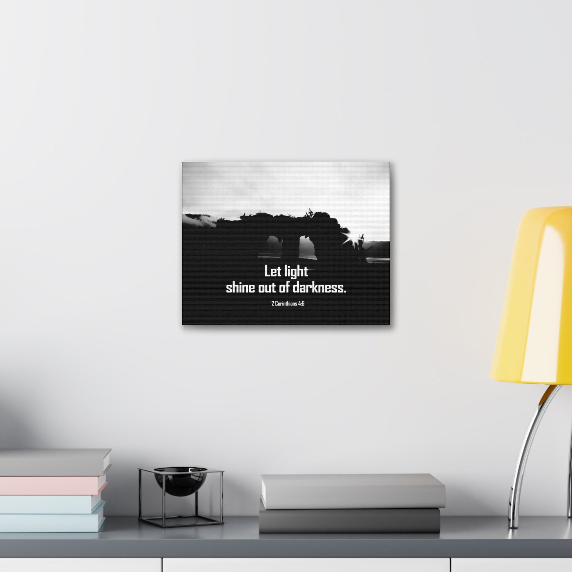 Let Light Shine 2 Corinthians 4:6 Bible Verse Canvas Christian Wall Art Ready to Hang Unframed-Express Your Love Gifts