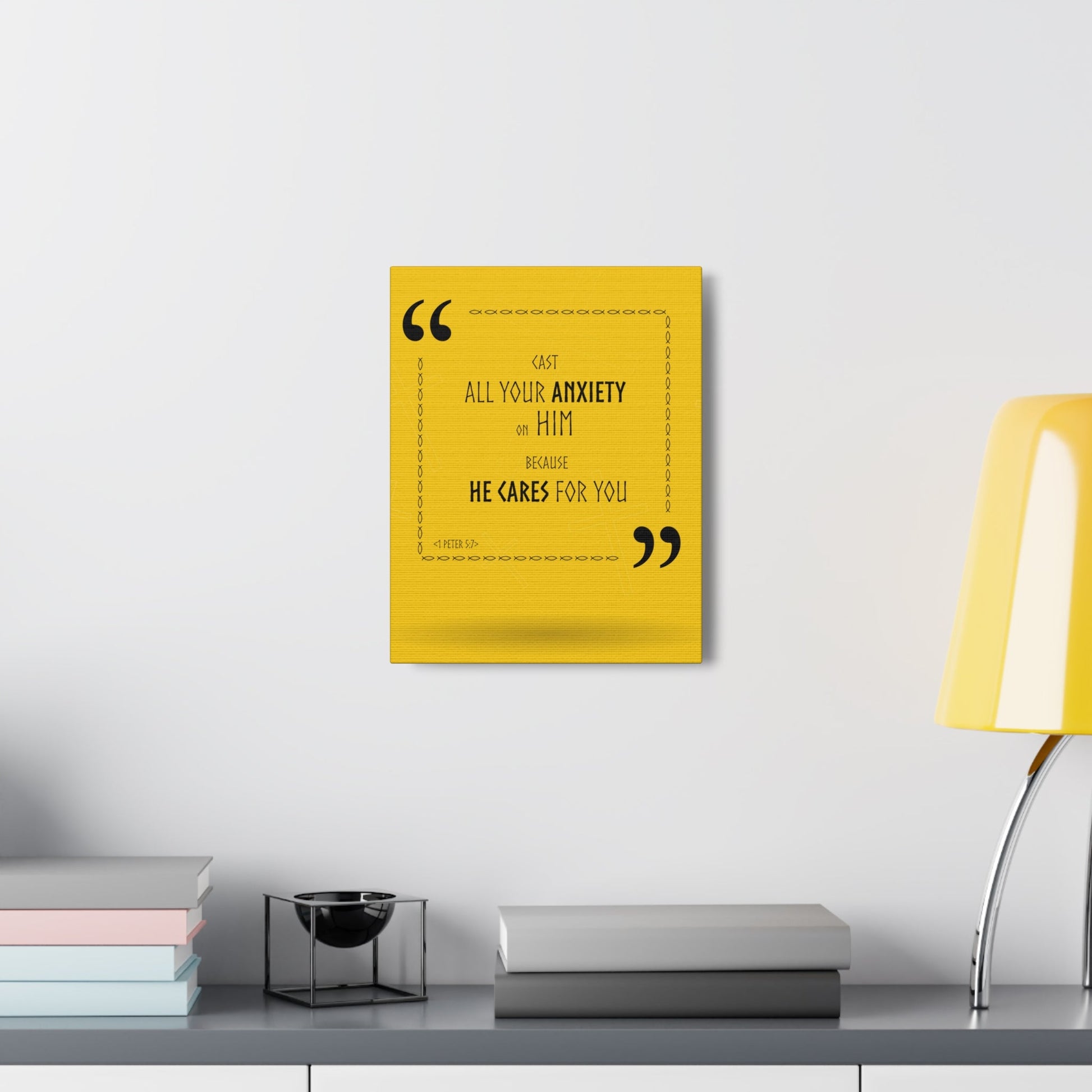 Scripture Walls Cast All Your Anxiety On Him 1 Peter 5:7 Bible Verse Canvas Christian Wall Art Ready To Hang-Express Your Love Gifts