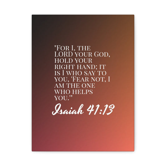 Scripture Walls The One Who Helps You Isaiah 41:13 Bible Verse Canvas Christian Wall Art Ready to Hang-Express Your Love Gifts