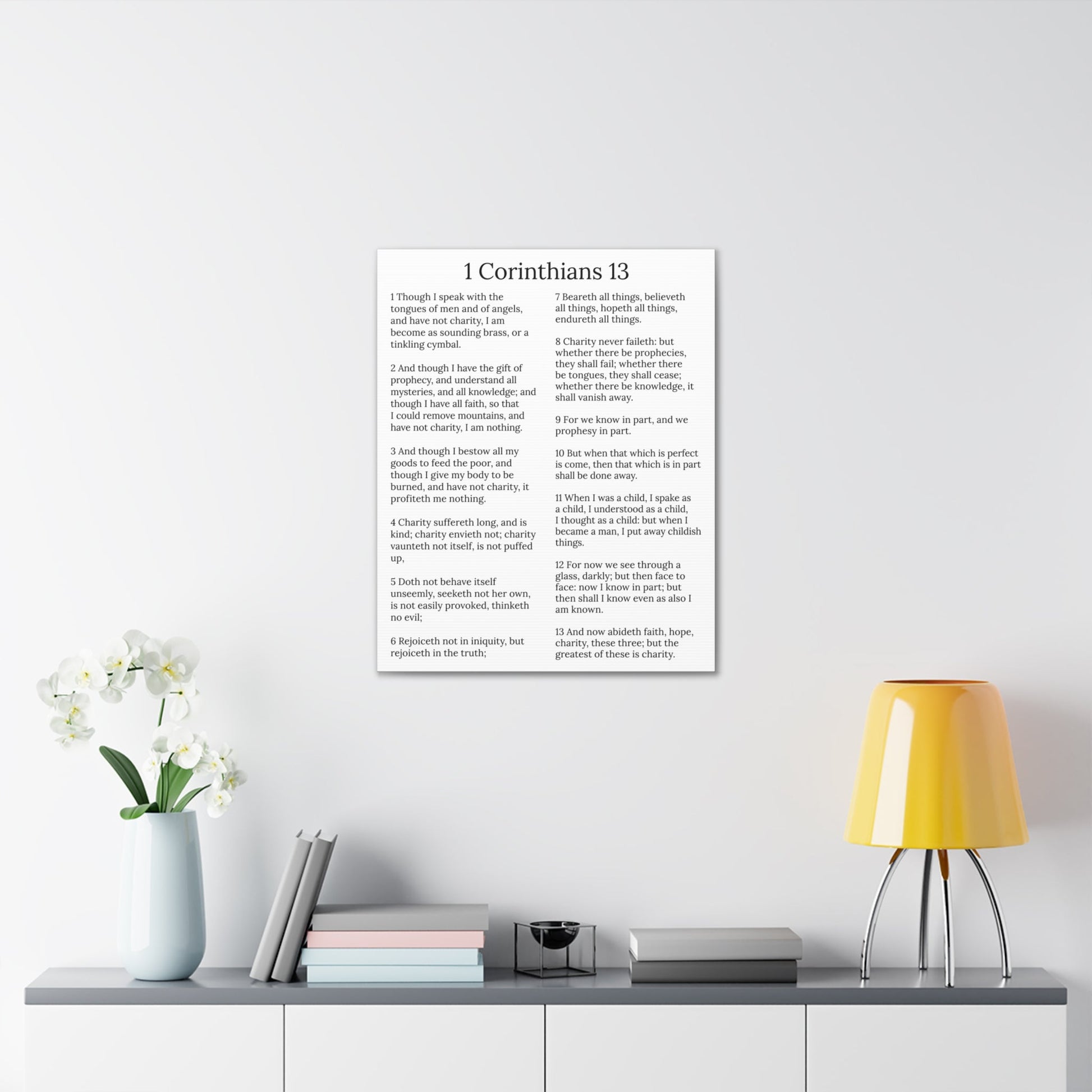 Scripture Walls 1 Corinthians 13 Love Chapter White Christian Wall Art Print Ready to Hang Unframed-Express Your Love Gifts
