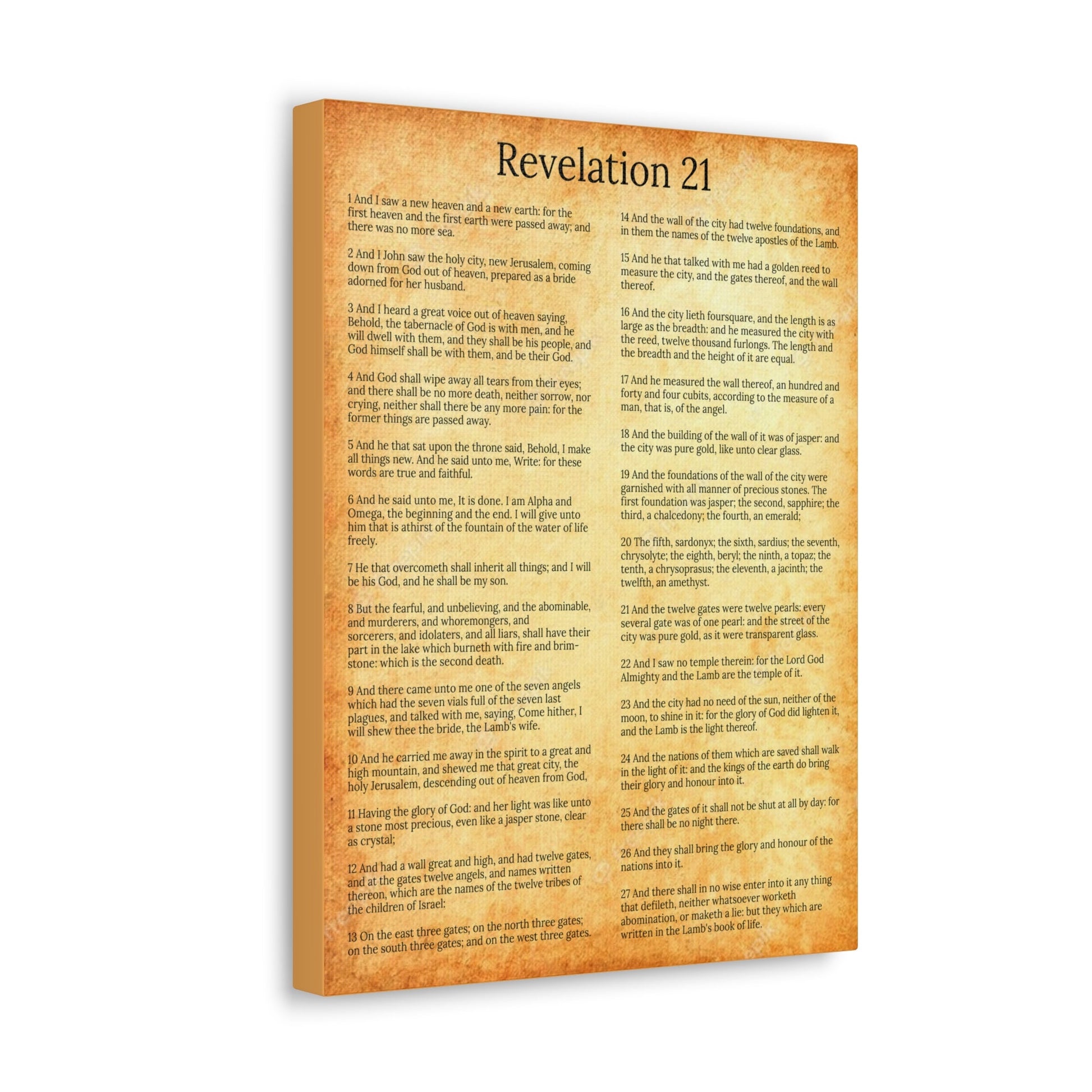 Scripture Walls New Heaven and New Earth Revelation 21 Gold Chapter Christian Wall Art Print Ready to Hang Unframed-Express Your Love Gifts