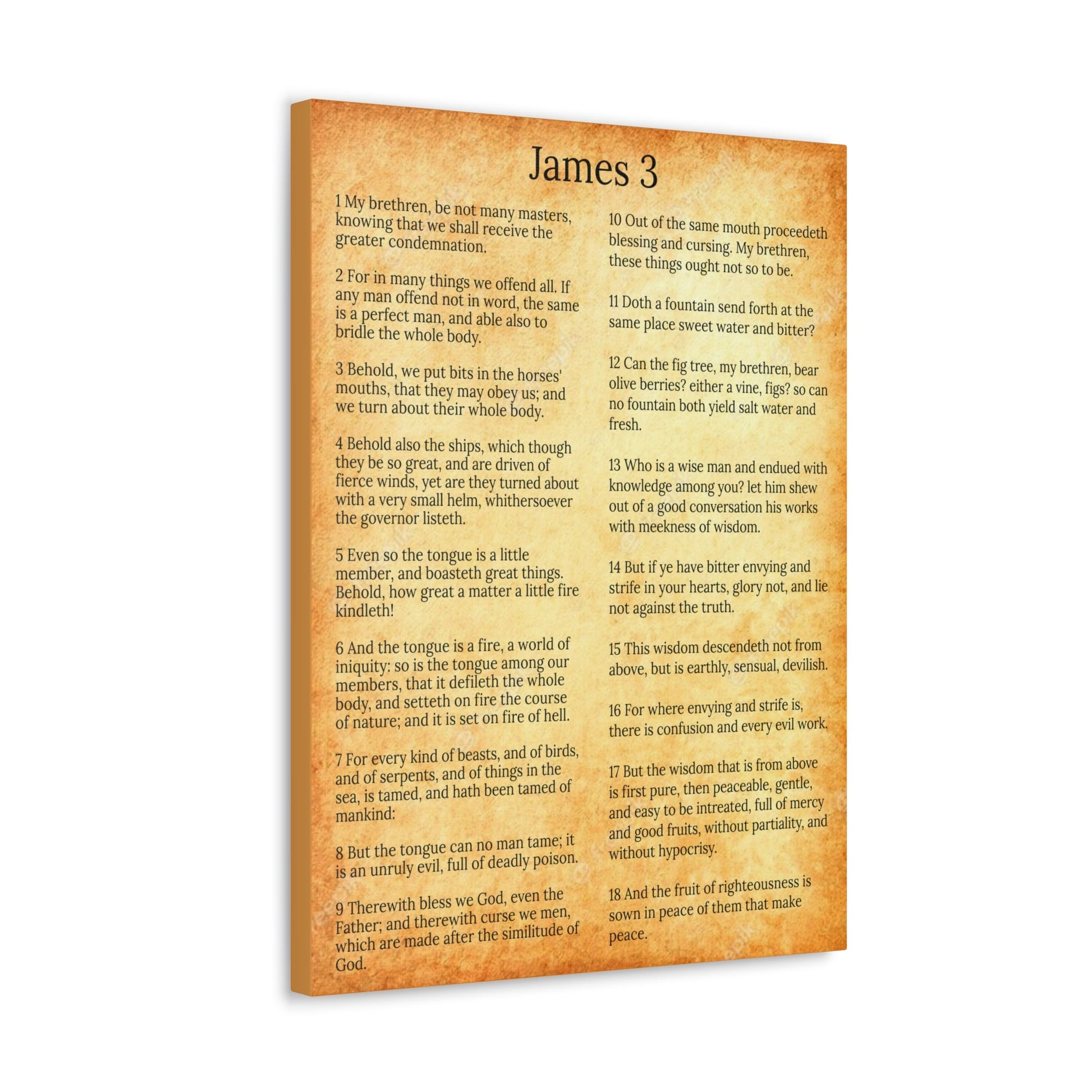 Scripture Walls James 3 Chapter Gold Control The Tongue Christian Wall Art Print Ready to Hang Unframed-Express Your Love Gifts