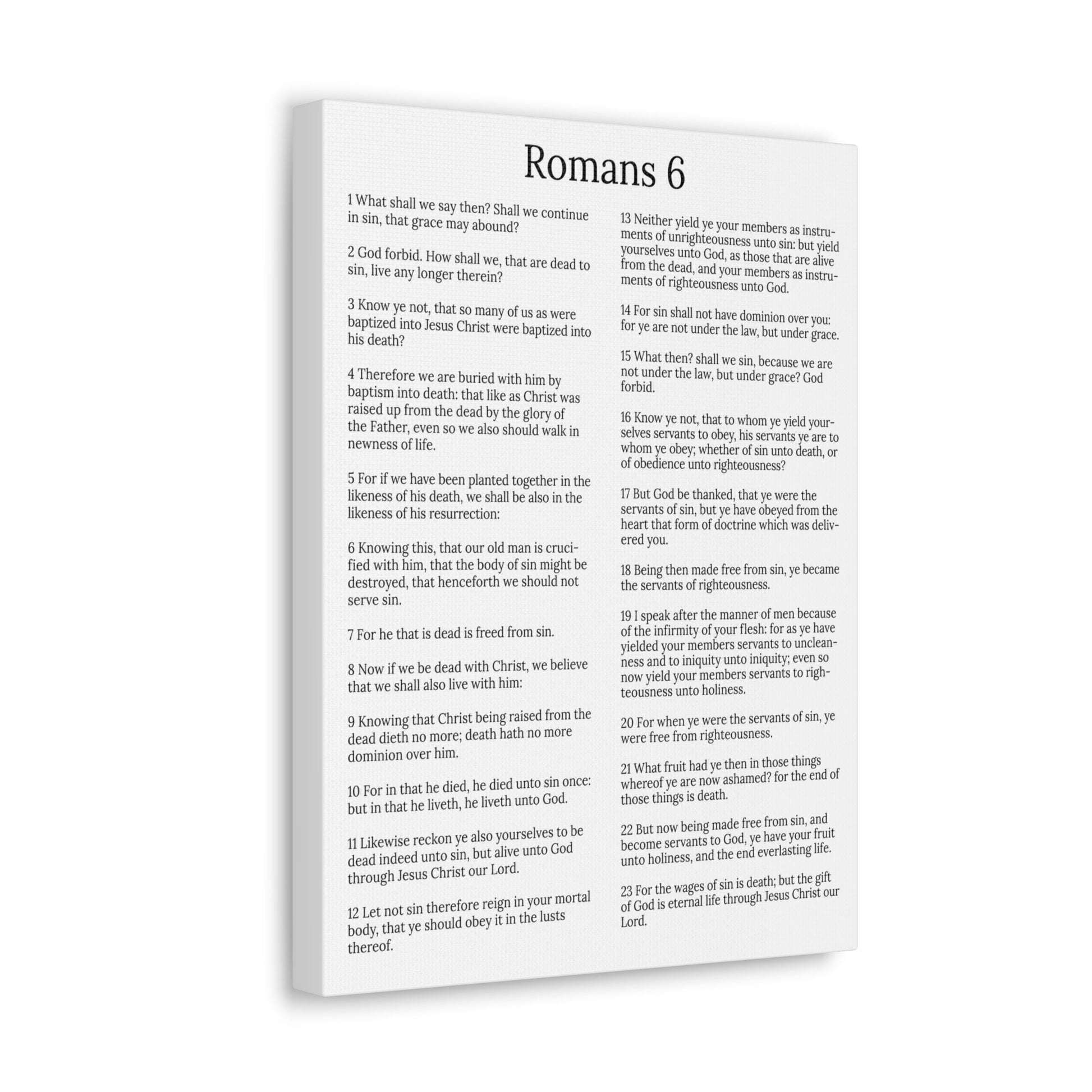 Scripture Walls Sanctification Roman 6 White Chapter Christian Wall Art Print Ready to Hang Unframed-Express Your Love Gifts