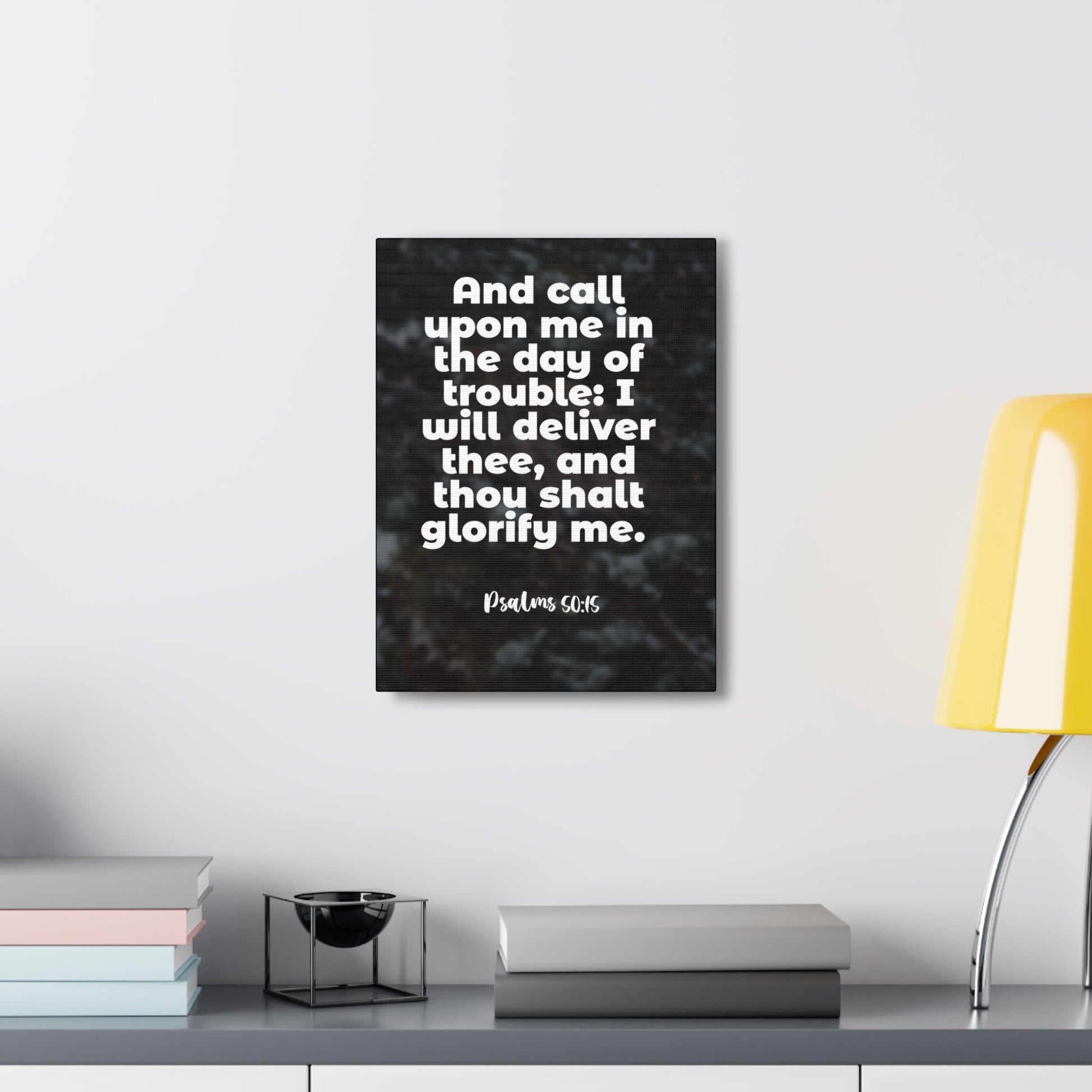 Scripture Walls Thou Shalt Glorify Me Psalm 50:15 Bible Verse Canvas Christian Wall Art Ready to Hang-Express Your Love Gifts