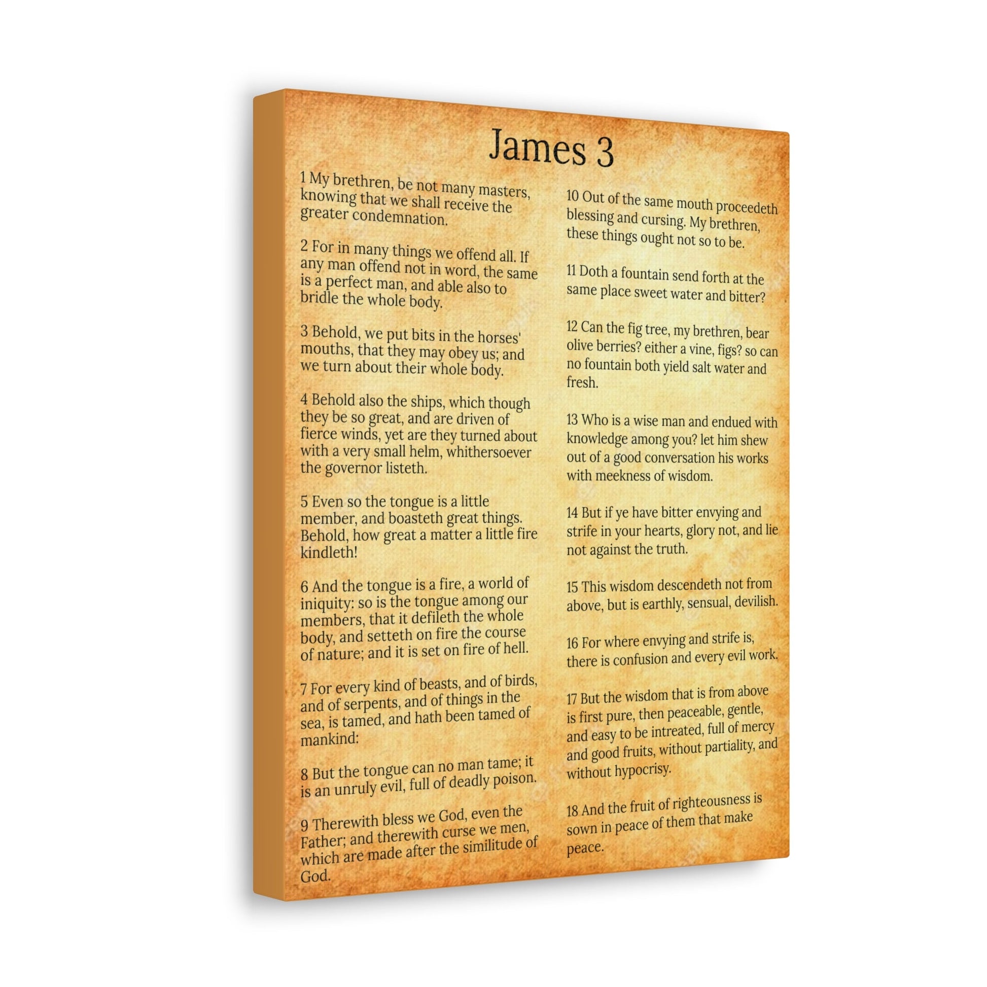 Scripture Walls James 3 Chapter Gold Control The Tongue Christian Wall Art Print Ready to Hang Unframed-Express Your Love Gifts