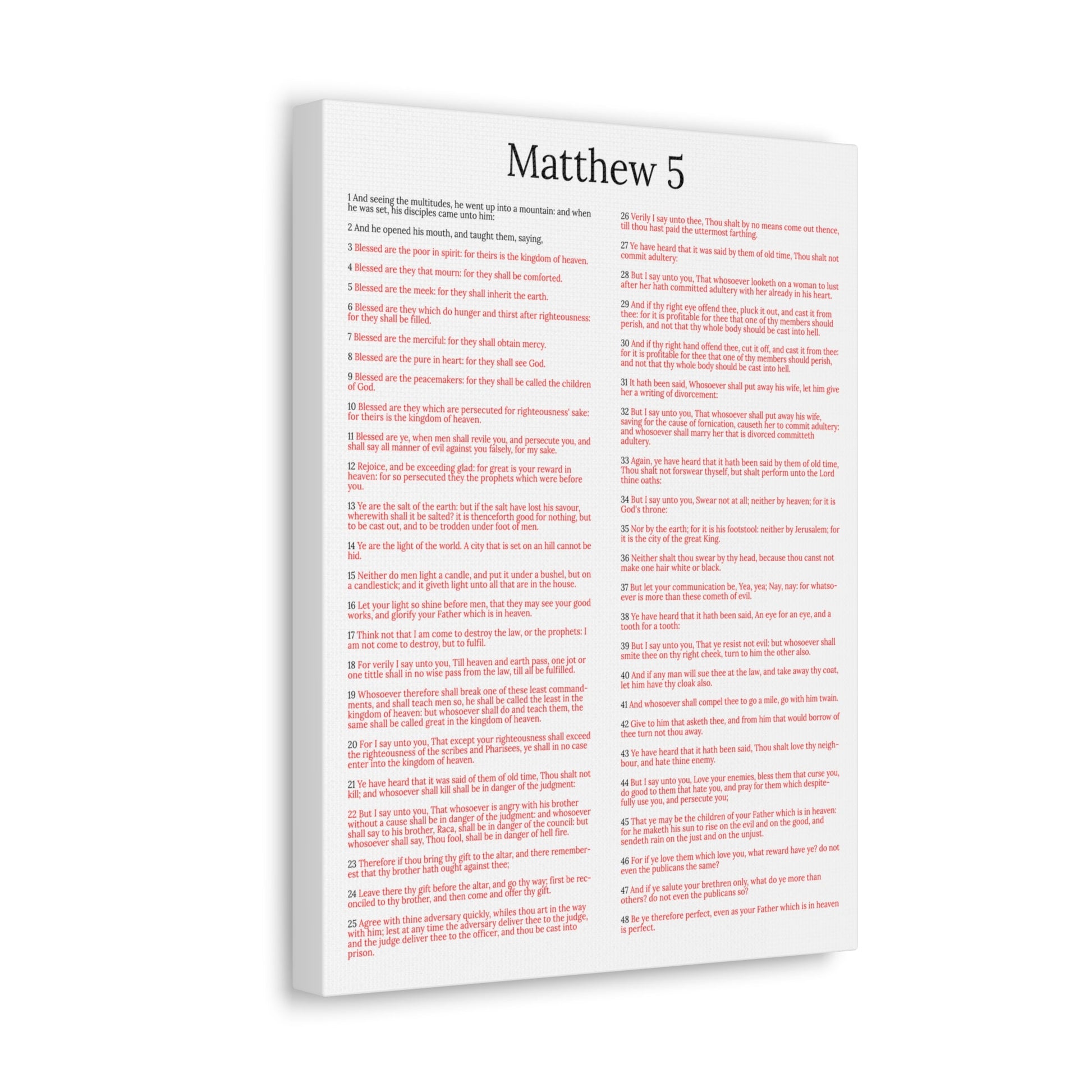 Scripture Walls Sermon on the Mount Matthew 5 White Christian Wall Art Print Ready to Hang Unframed-Express Your Love Gifts