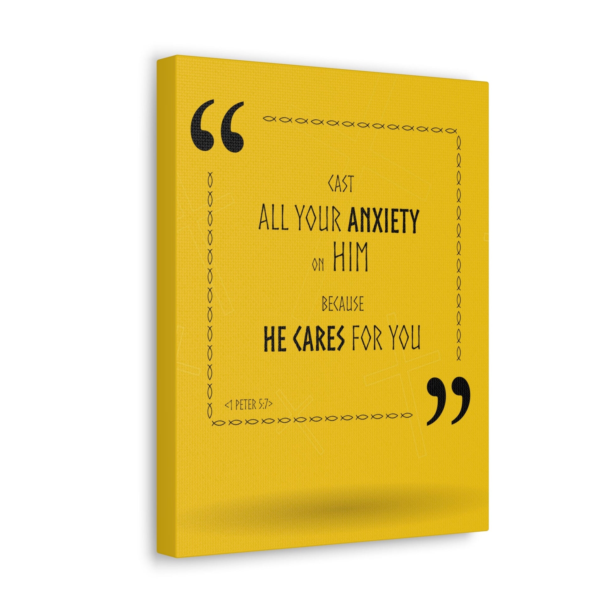 Scripture Walls Cast All Your Anxiety On Him 1 Peter 5:7 Bible Verse Canvas Christian Wall Art Ready To Hang-Express Your Love Gifts