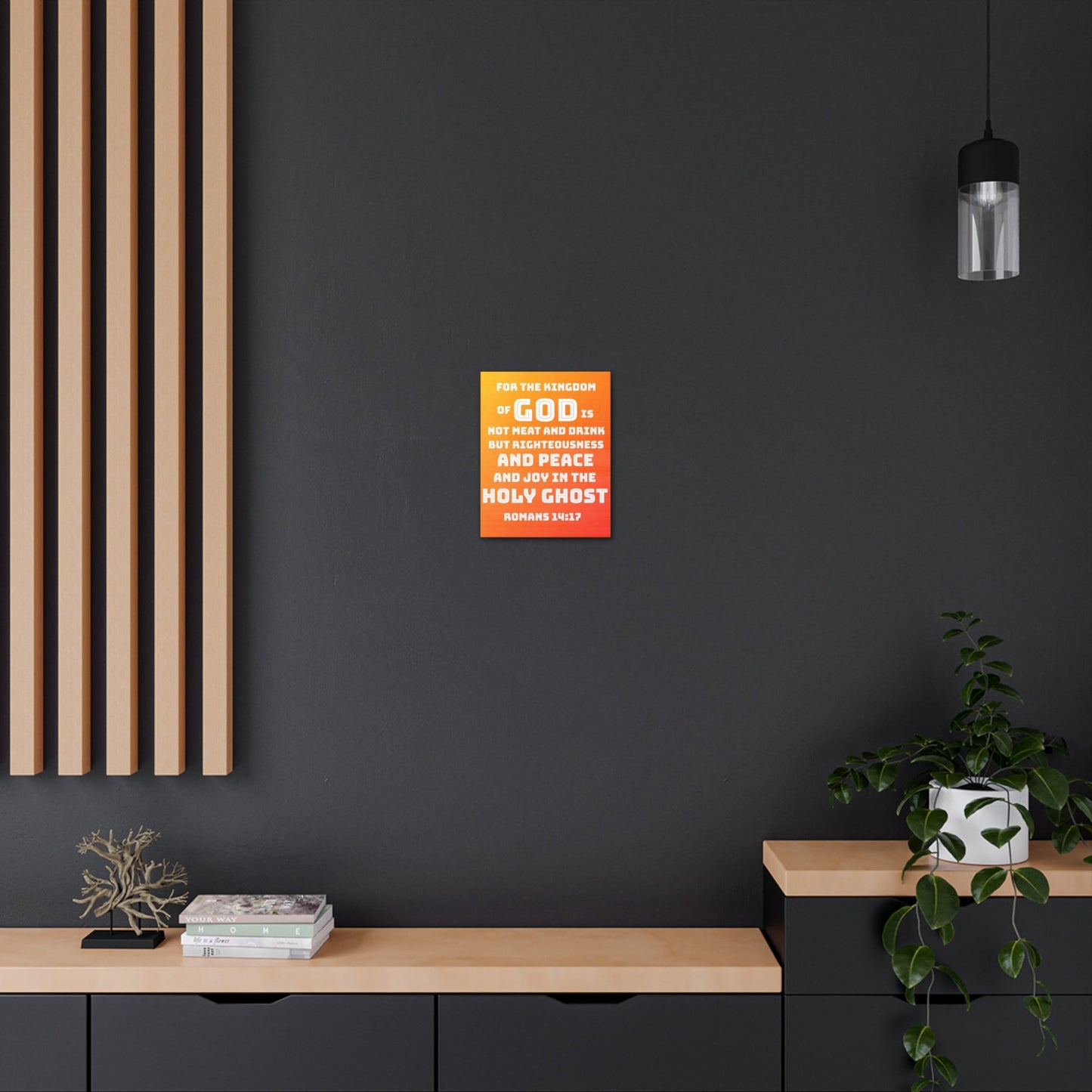 Scripture Walls For The Kingdom Of God Romans 14:17 Bible Verse Canvas Christian Wall Art Ready to Hang-Express Your Love Gifts