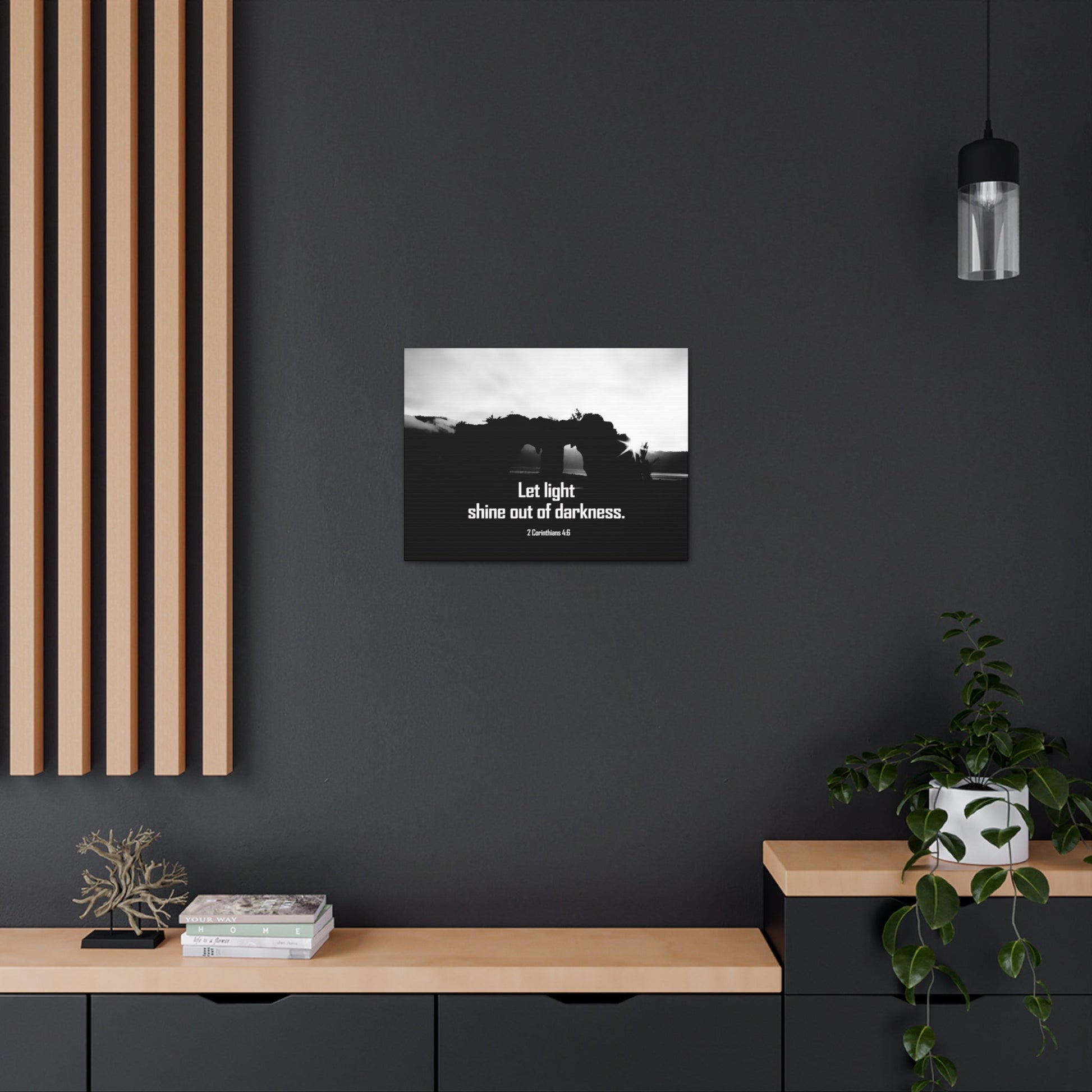 Let Light Shine 2 Corinthians 4:6 Bible Verse Canvas Christian Wall Art Ready to Hang Unframed-Express Your Love Gifts