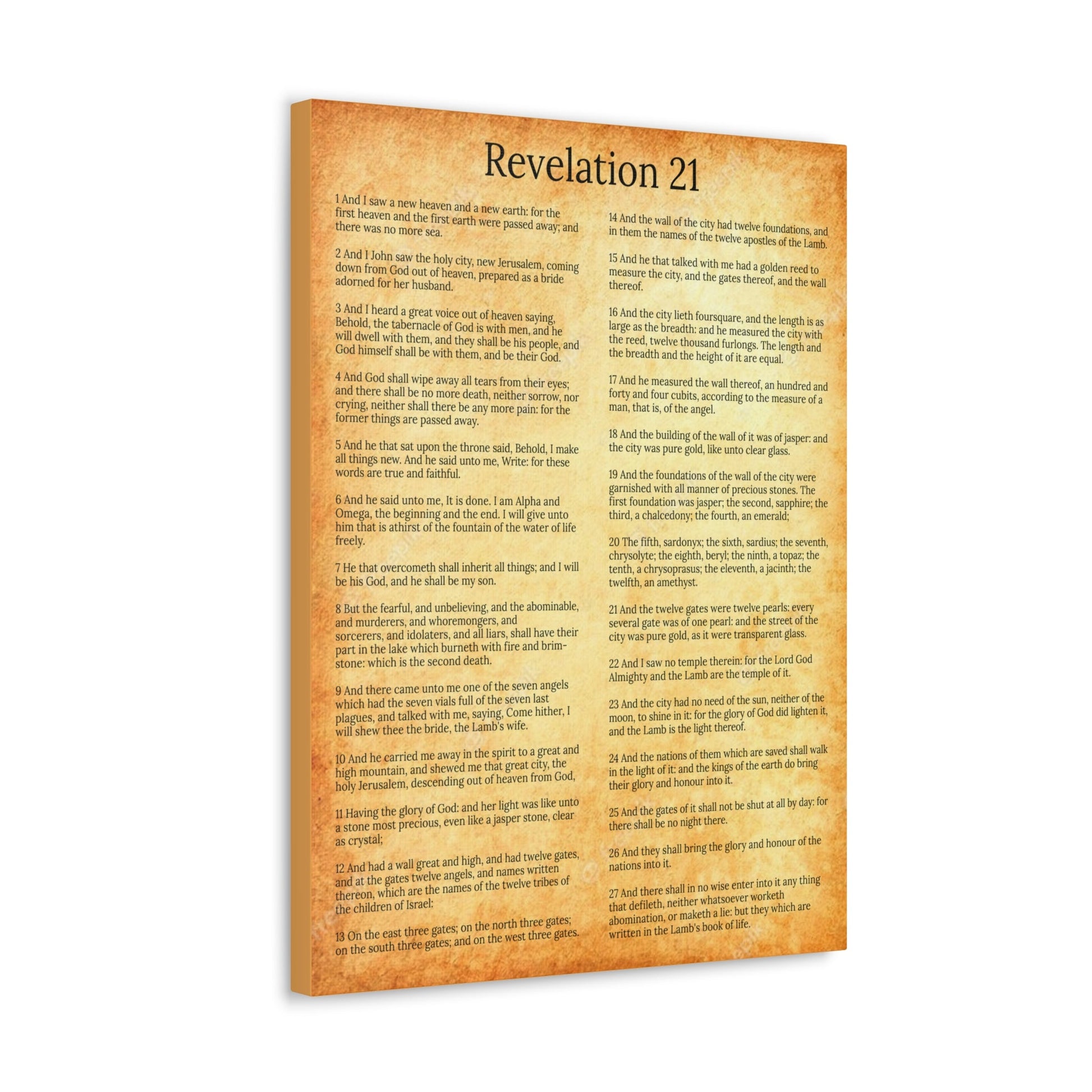 Scripture Walls New Heaven and New Earth Revelation 21 Gold Chapter Christian Wall Art Print Ready to Hang Unframed-Express Your Love Gifts