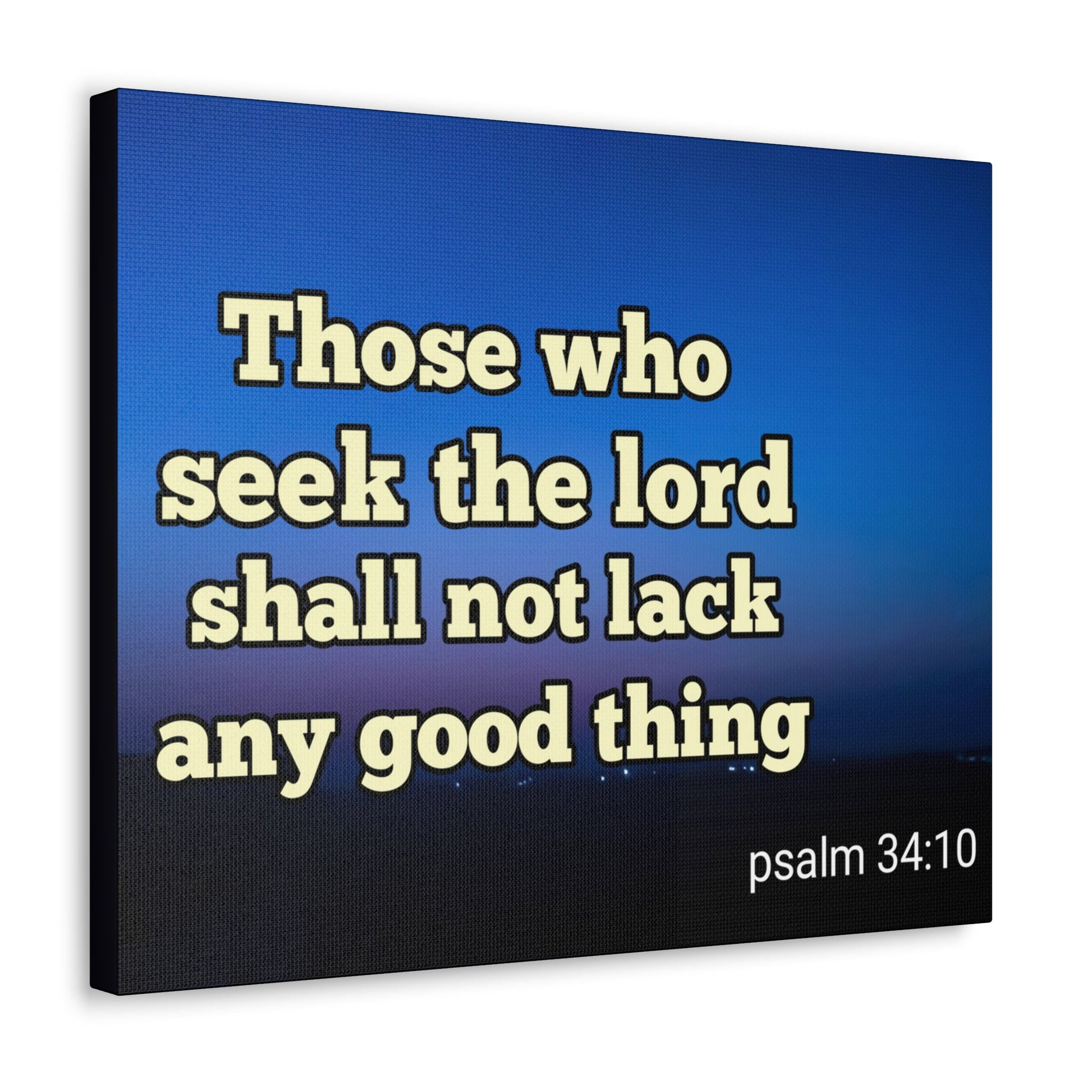 Scripture Walls Seek The Lord Psalm 34:10 Bible Verse Canvas Christian Wall Art Ready to Hang-Express Your Love Gifts