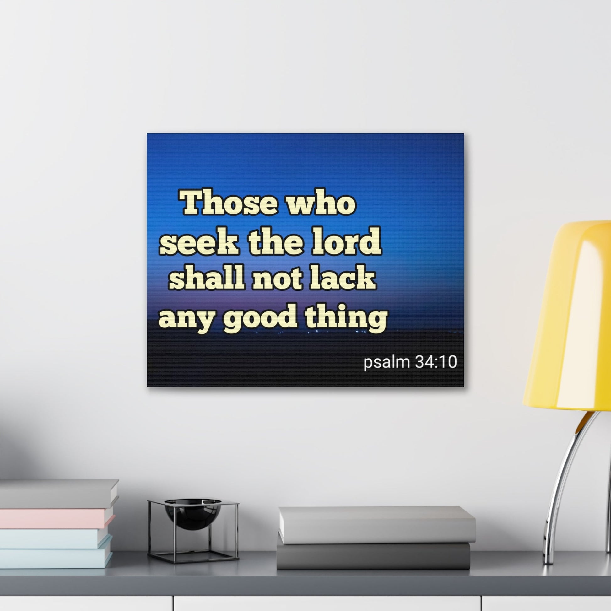 Scripture Walls Seek The Lord Psalm 34:10 Bible Verse Canvas Christian Wall Art Ready to Hang-Express Your Love Gifts