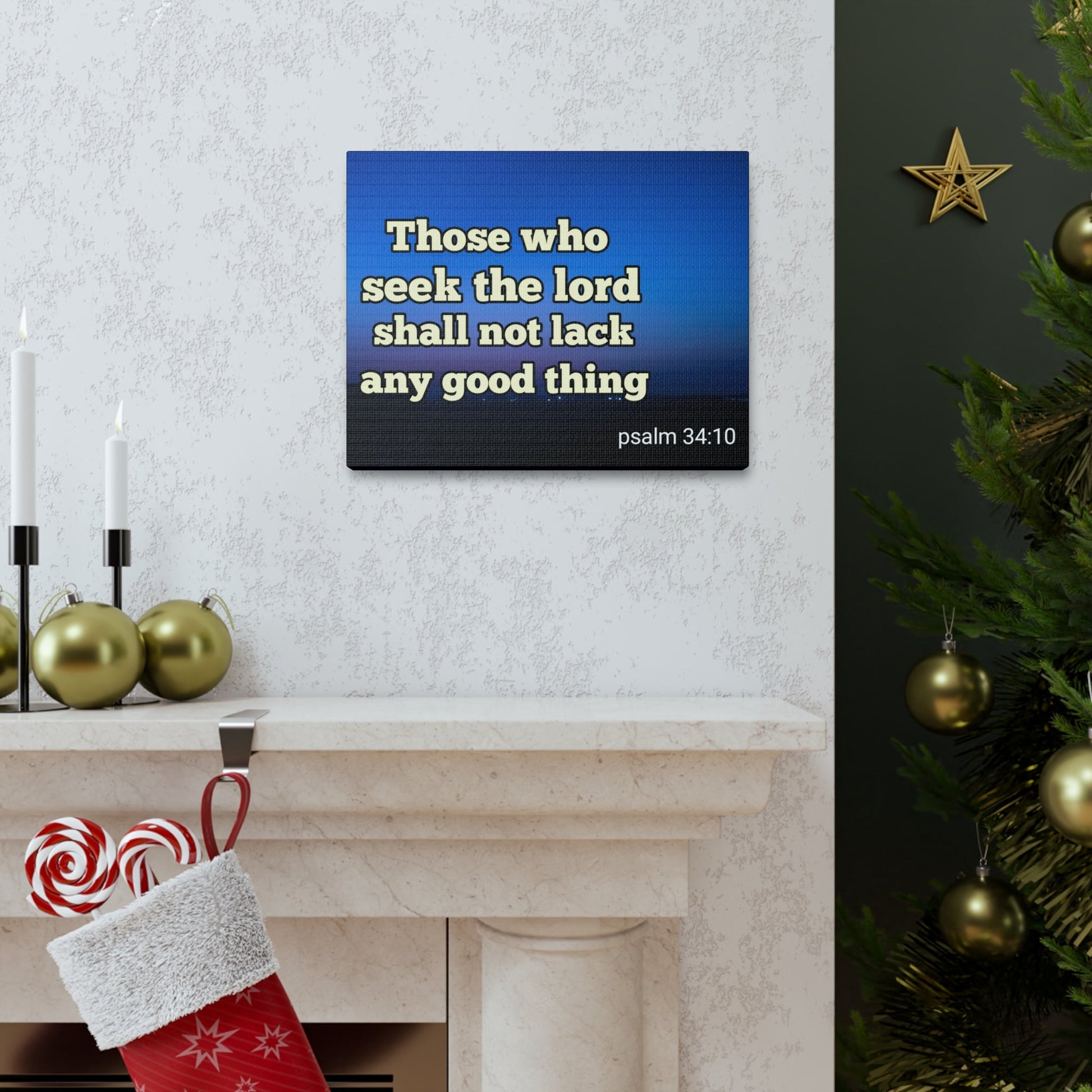 Scripture Walls Seek The Lord Psalm 34:10 Bible Verse Canvas Christian Wall Art Ready to Hang-Express Your Love Gifts