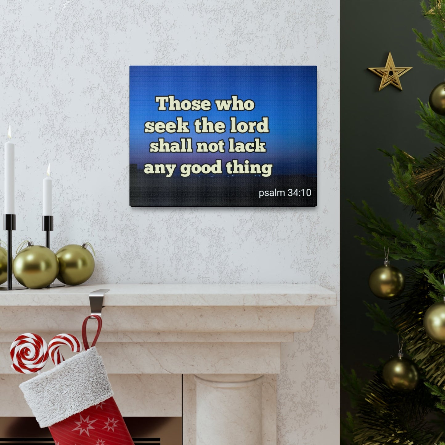 Scripture Walls Seek The Lord Psalm 34:10 Bible Verse Canvas Christian Wall Art Ready to Hang-Express Your Love Gifts