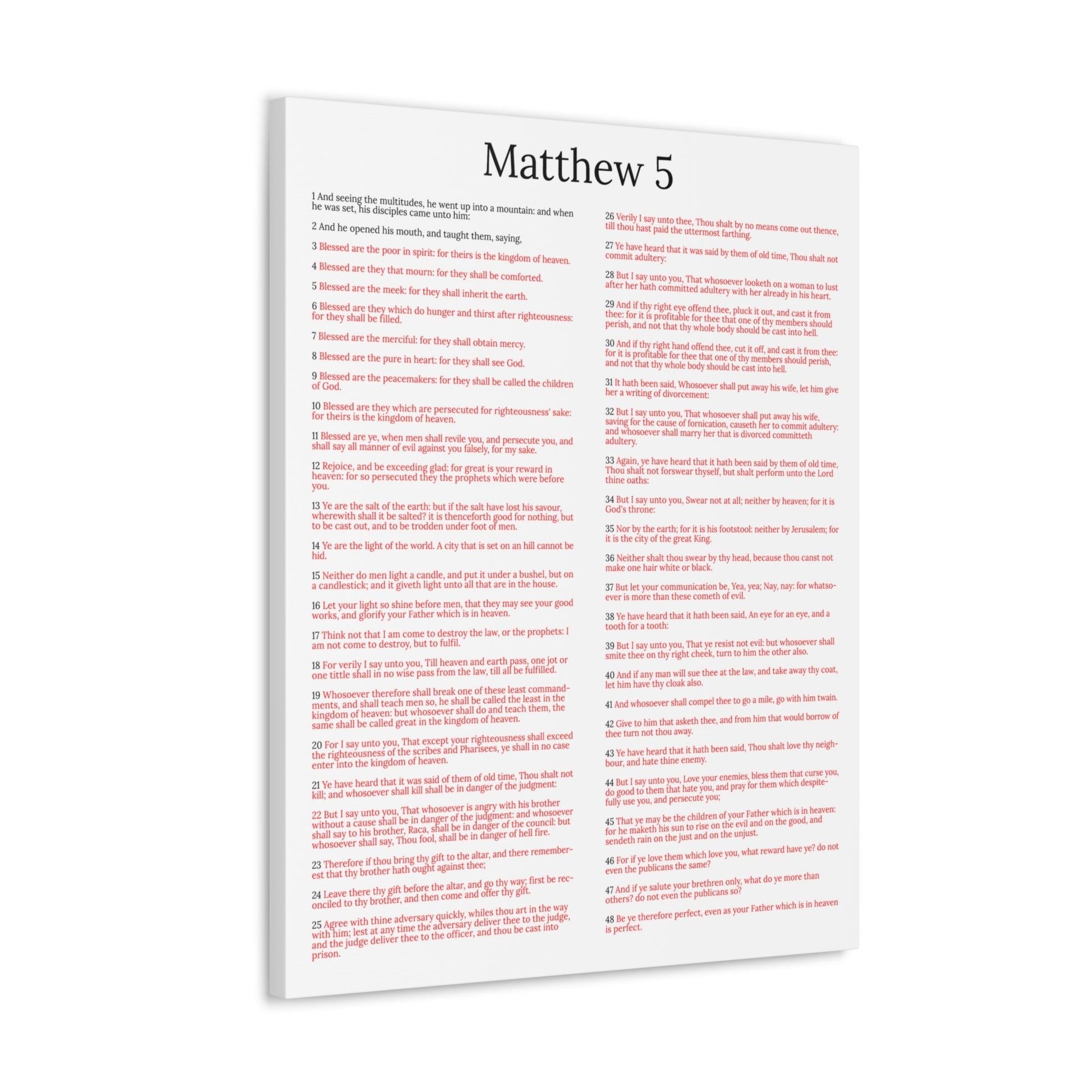 Scripture Walls Sermon on the Mount Matthew 5 White Christian Wall Art Print Ready to Hang Unframed-Express Your Love Gifts