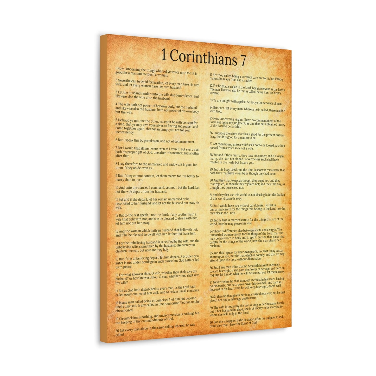 Scripture Walls 1 Corinthians 7 Marriage Chapter Gold Christian Wall Art Print Ready to Hang Unframed-Express Your Love Gifts