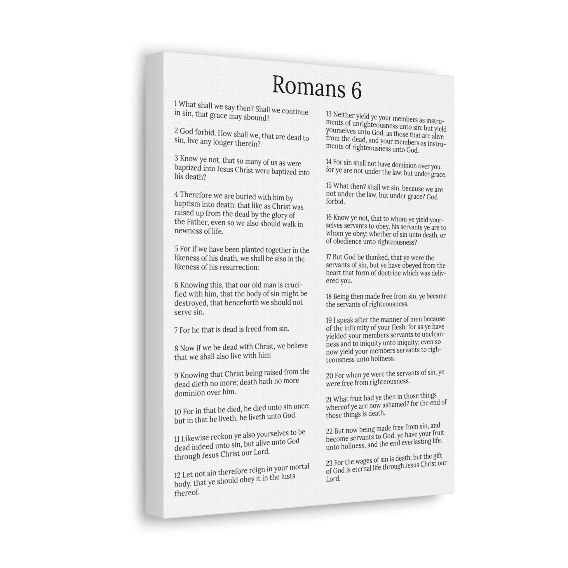 Scripture Walls Sanctification Roman 6 White Chapter Christian Wall Art Print Ready to Hang Unframed-Express Your Love Gifts
