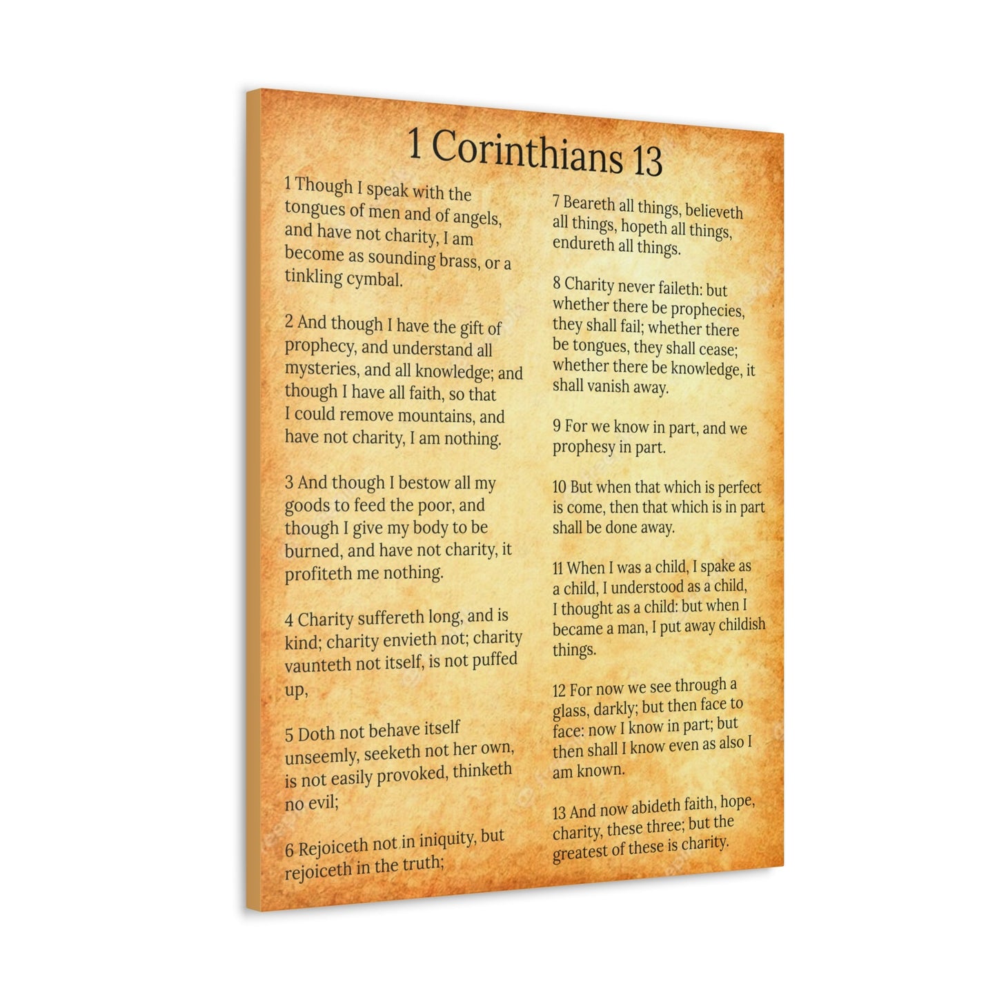 Scripture Walls 1 Corinthians 13 Love Chapter Gold Christian Wall Art Print Ready to Hang Unframed-Express Your Love Gifts