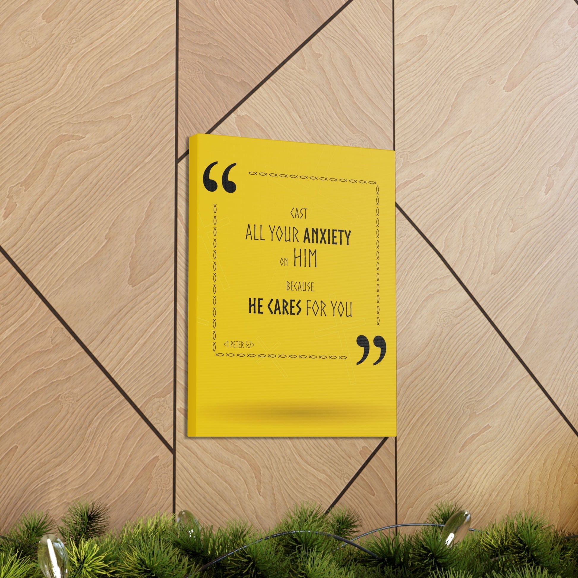 Scripture Walls Cast All Your Anxiety On Him 1 Peter 5:7 Bible Verse Canvas Christian Wall Art Ready To Hang-Express Your Love Gifts