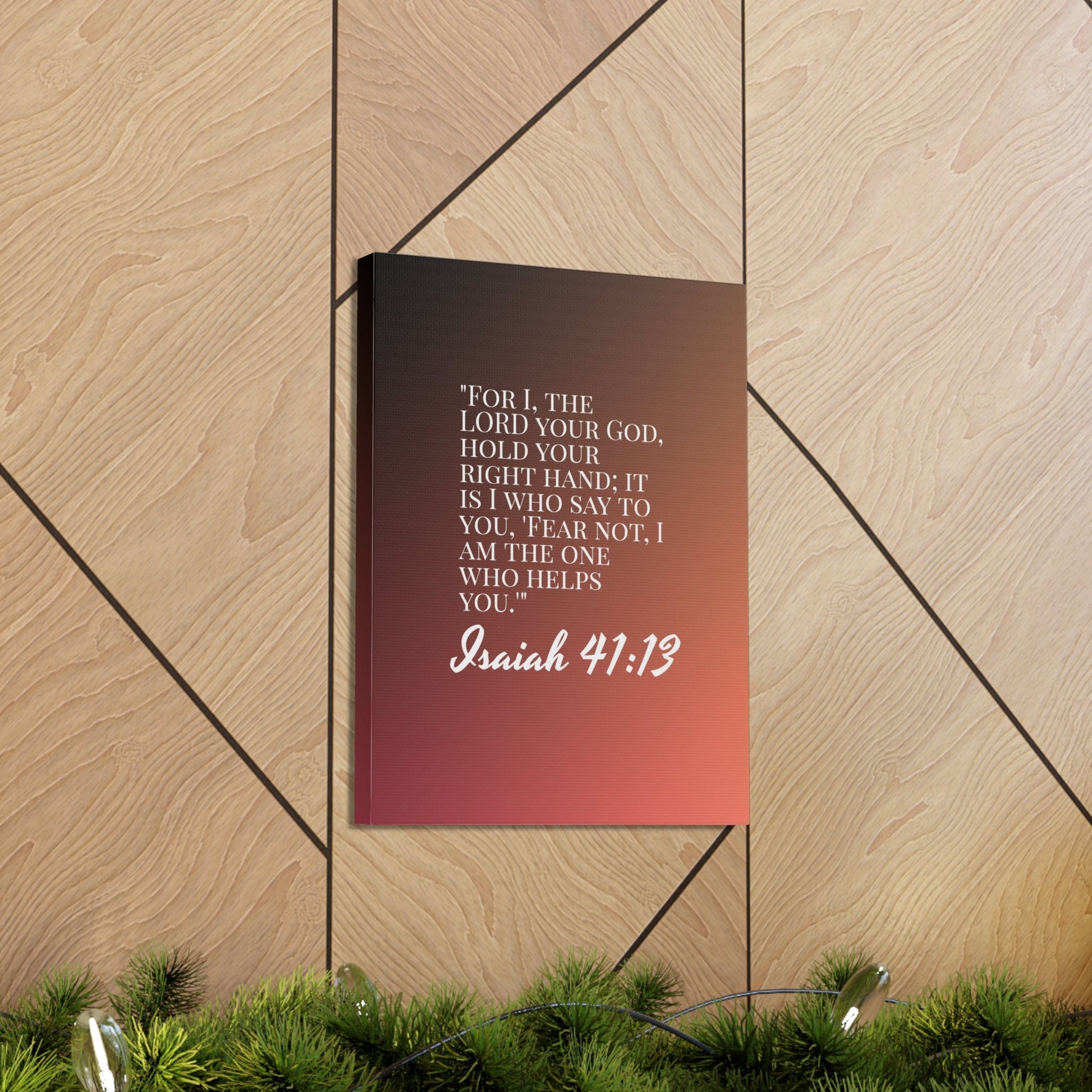 Scripture Walls The One Who Helps You Isaiah 41:13 Bible Verse Canvas Christian Wall Art Ready to Hang-Express Your Love Gifts