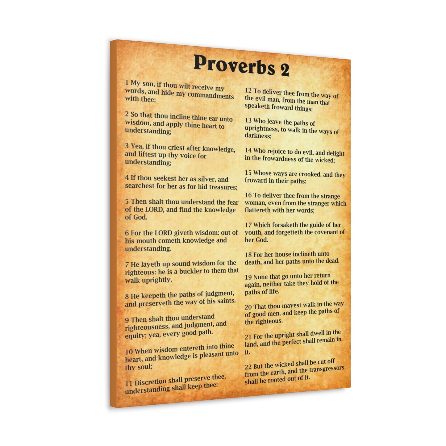Scripture Walls Proverbs Chapter 2 Gold Bible Canvas Christian Wall Art Ready to Hang Unframed-Express Your Love Gifts