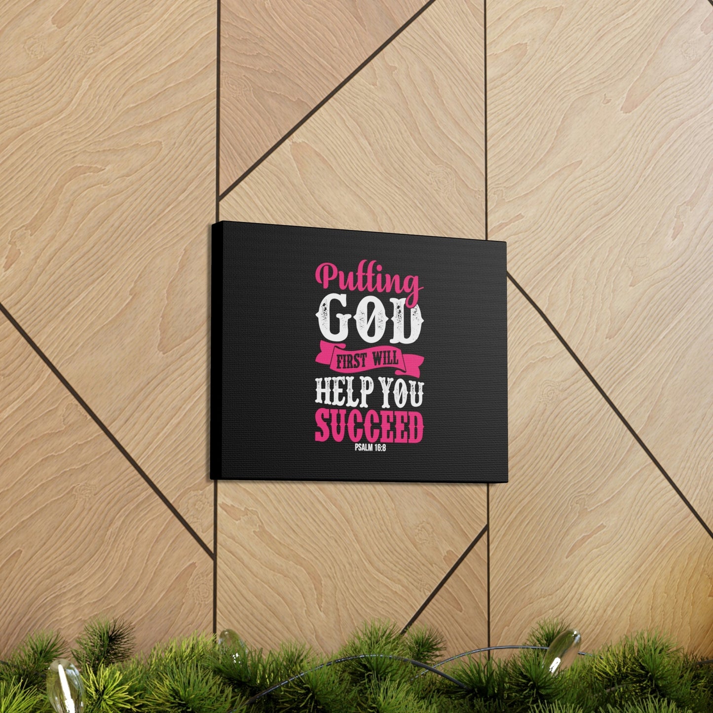 Putting God First Psalm 16:8 Christian Wall Art Bible Verse Print Ready to Hang-Express Your Love Gifts