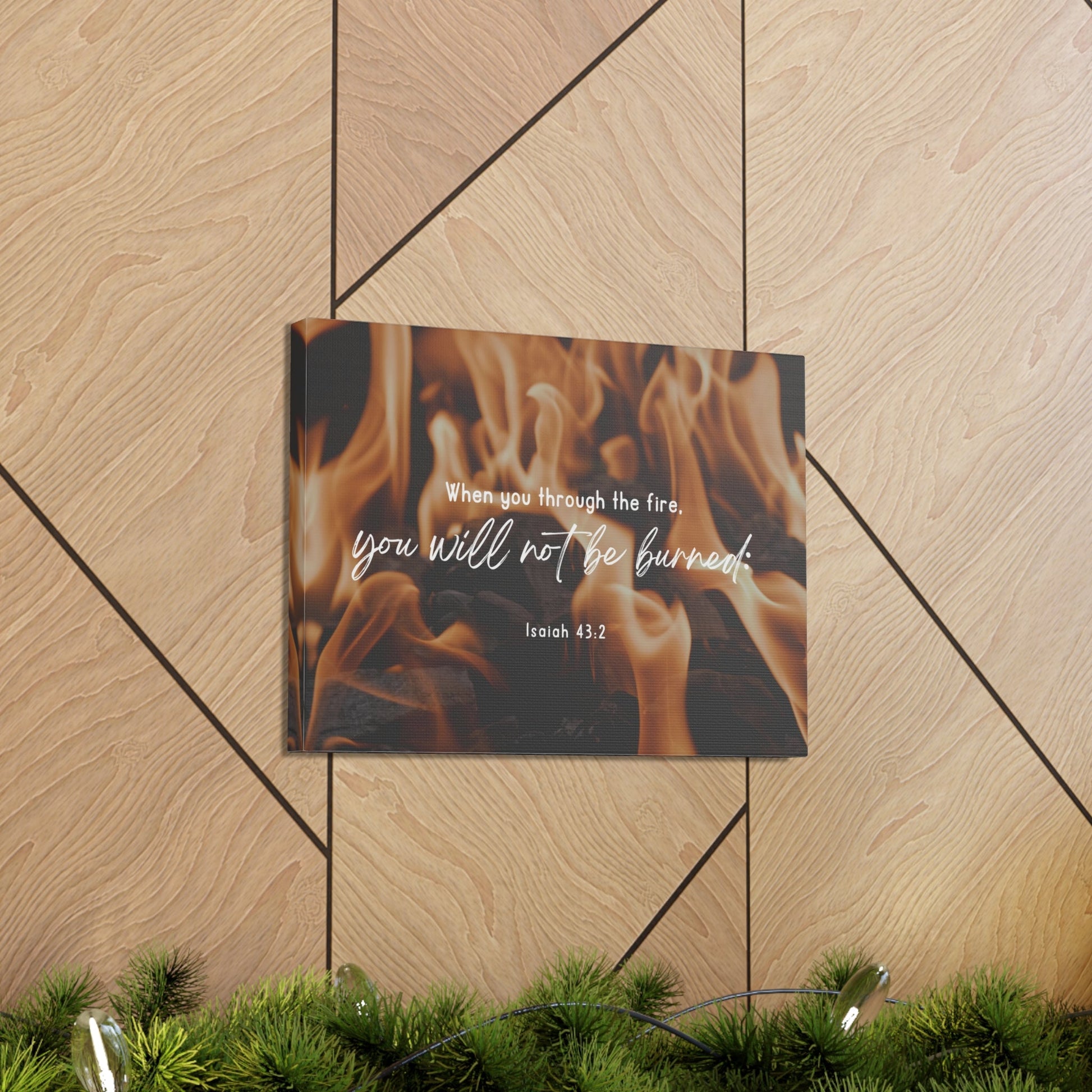 10 Scripture Walls Not Be Burned Isaiah 43:2 Bible Verse Canvas Christian Wall Art Ready to Hang-Express Your Love Gifts