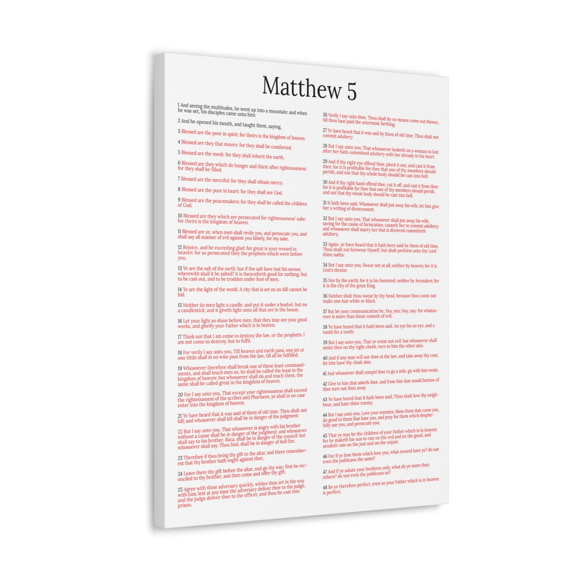 Scripture Walls Sermon on the Mount Matthew 5 White Christian Wall Art Print Ready to Hang Unframed-Express Your Love Gifts