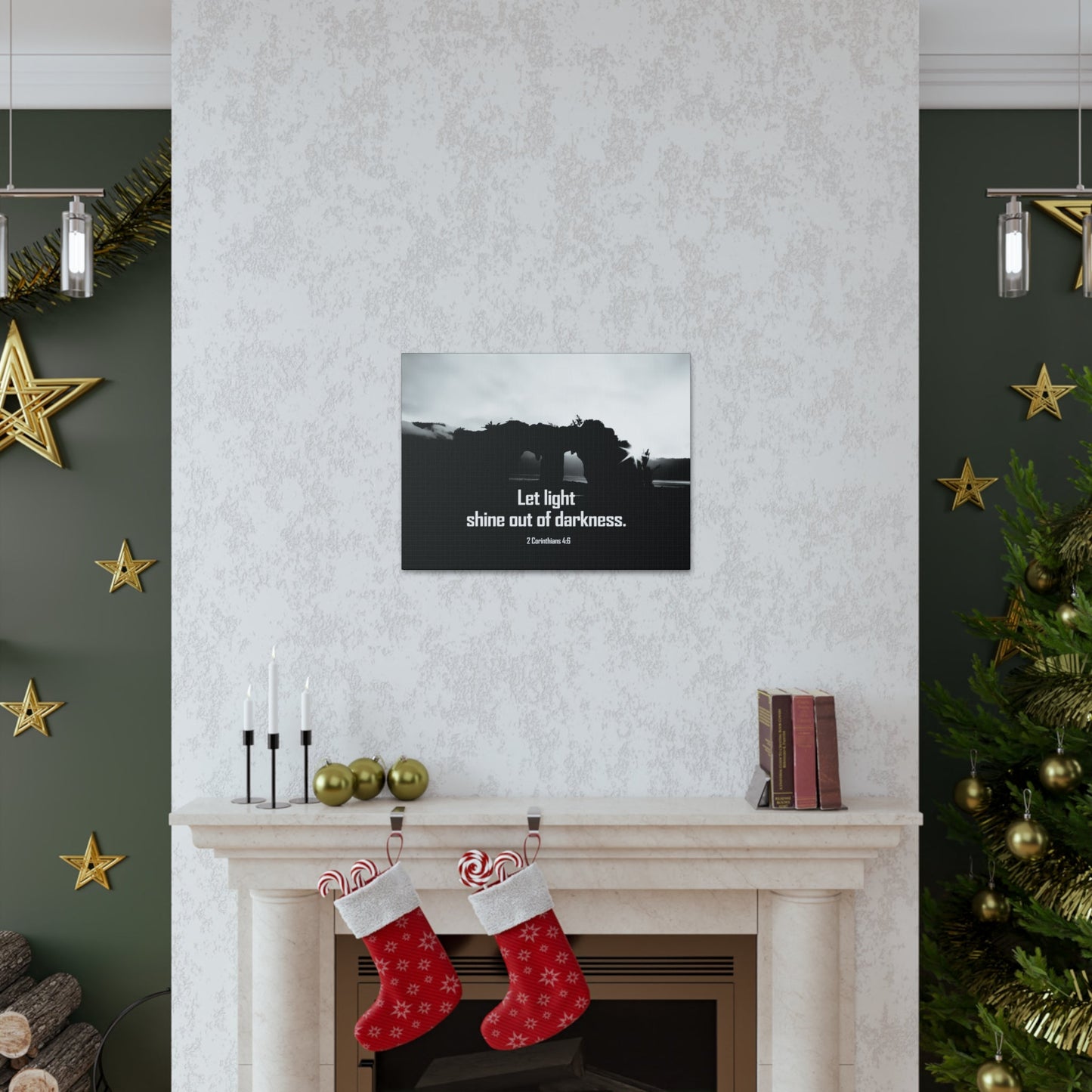 Let Light Shine 2 Corinthians 4:6 Bible Verse Canvas Christian Wall Art Ready to Hang Unframed-Express Your Love Gifts